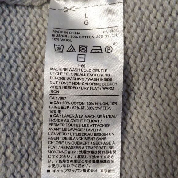 Banana Republic Men's L light Gray Pullover Cotton Mix Classic Cabincore Sweater - Picture 8 of 9